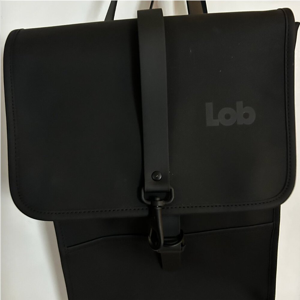 Sleek Matte Black Laptop Backpack – Vegan Leather | Modern & Minimalist Design